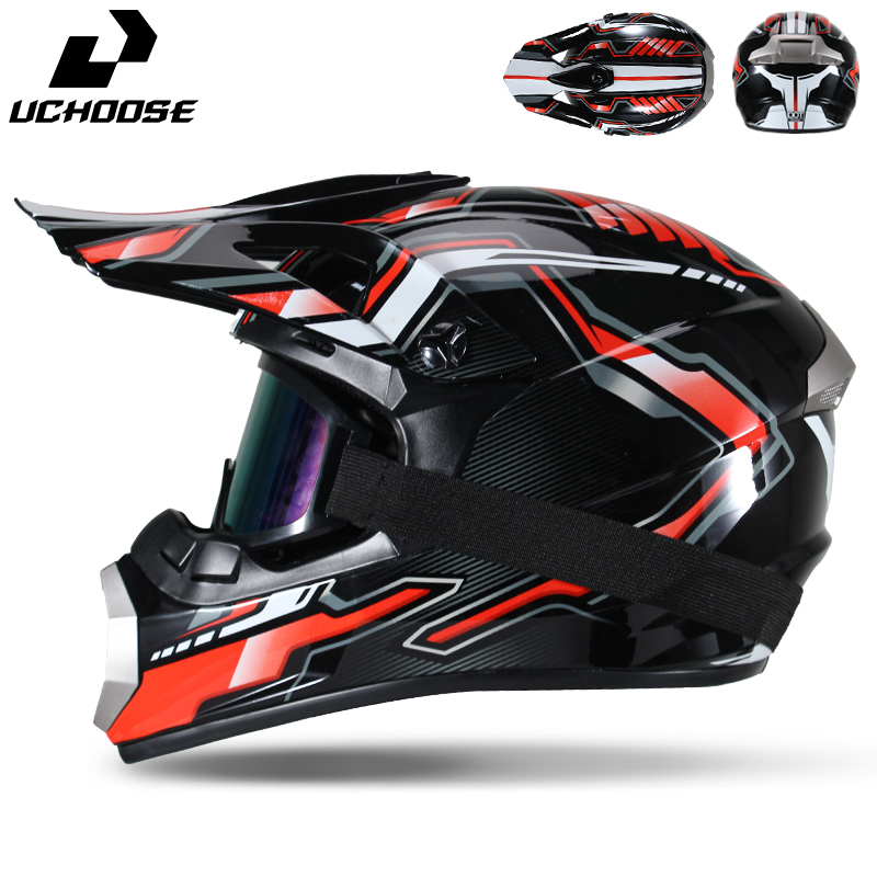 Mountain Biking Helmet Full Face - Мотошлем Uchoose для взрослых, полнолицевой, для